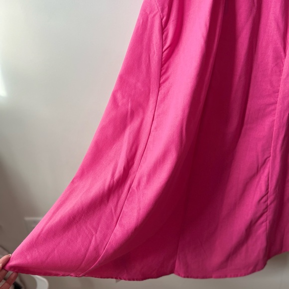 NWT Lalibela Fuschia/Hot Pink Linen Blend Short Sleeve Midi Dress - Picture 6 of 8